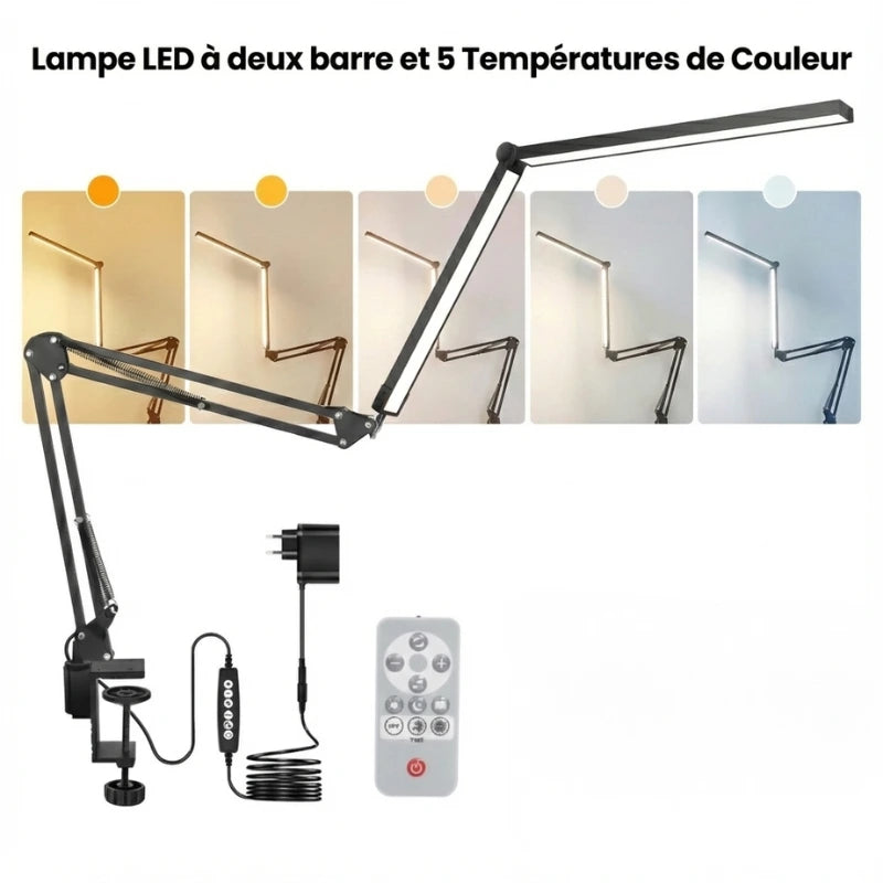 Températures de couleur de la lampe de bureau led puissante à pince